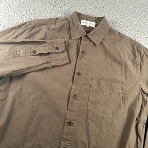 Alex‎ Mill Men's Wash & Go Casual Button Down Shirt Brown XS Cotton